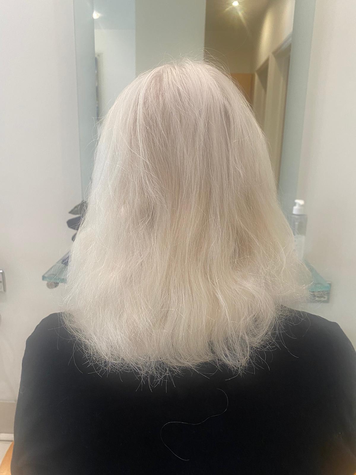 Before smoothing treatment near me blonde damaged hair